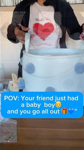 This Baby Boy Gift Basket Turned Out PERFECT 😭💙 #giftideas #babyboy #diy