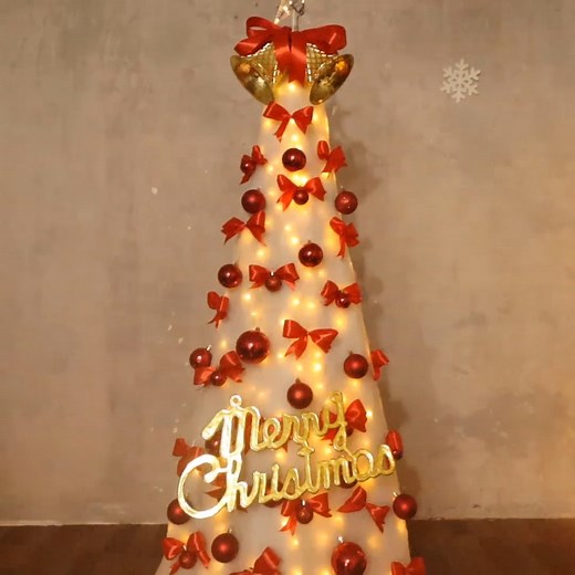 141K views · 1.1K reactions | DIY white Christmas tree with red bows and ornaments | Viral Clip | Facebook