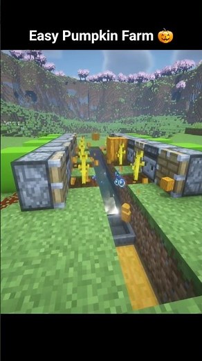 Easy Pumpkin Farm 🎃⚙️ | Minecraft #mctutorial #minecraftbuilding #minecraftshorts