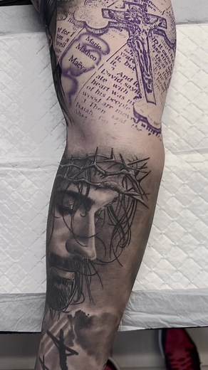 Custom Full Sleeve Tattoo Design - Religious Theme