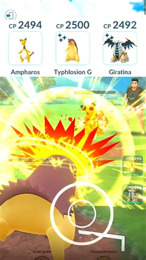 Shiny ✨ Typhlosion 🔥 Amphrosh ⚡ Shiny ✨ Giratina 🌈 || ‪@pokemonmaster7768‬ #shorts #pokemongo #pvp