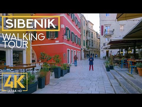 Narrow Streets of SIBENIK - 4K Walking Tour - Sunny Summer Day in Croatia