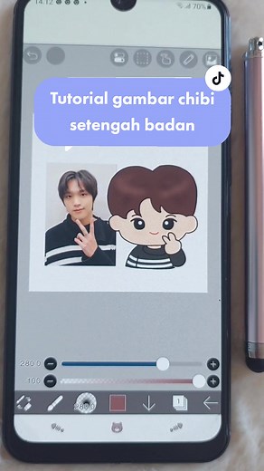 Replying to @rendezvouws Tutorial gambar chibi setengah badan #tutorialgambar #chibikpop #haechan