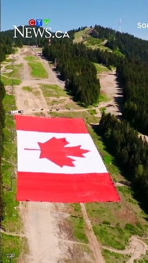 Record breaking Canadian flag installed on Grouse Mountain
