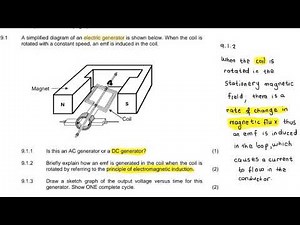 Electrodynamics (Generators and Motors):Physical Science Paper 1 Nov 2019, Q9 (DBE/NSC/CAPS) | NTE