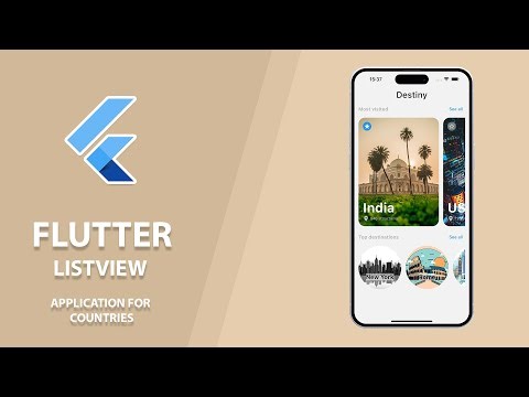 Flutter ListView. Application for countries