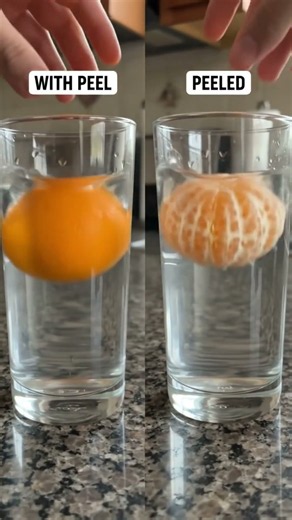 Why Does a Peeled Orange Sink but an Unpeeled Orange Floats? 🤯#ScienceExperiment #sciencefacts