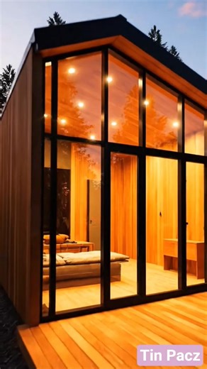 ASMR Building a Tiny Modern Glass Cabin