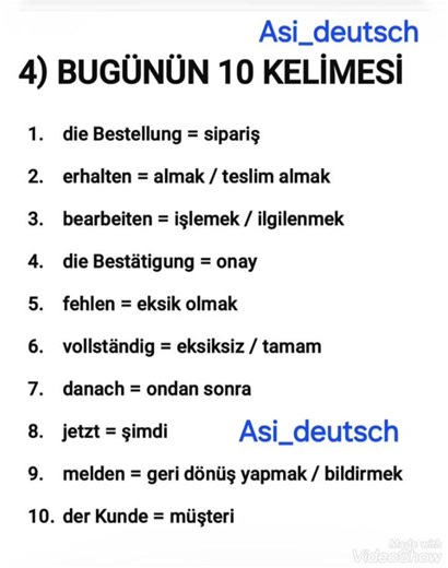 Bugün ögrenmen gereken 10 fill #almanca #deutschlernen #deutsch #Asi_deutsch