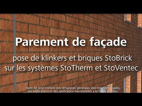 Parement de façade, pose de briquettes et tuiles StoBrick sur les systèmes StoTherm et StoVentec