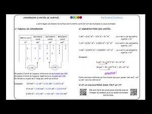 Automatismes : conversions d'unités de surface