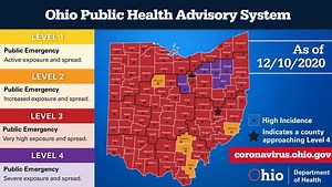 Five of Ohio's 88 counties are 'purple' on state's COVID-19 heat map