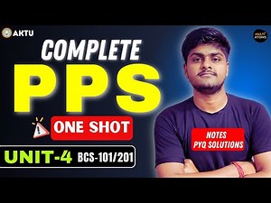 Programming for Problem Solving | PPS | Unit-4 | One Shot | Aktu Exams | BCS-101/201 | 1st Year Aktu