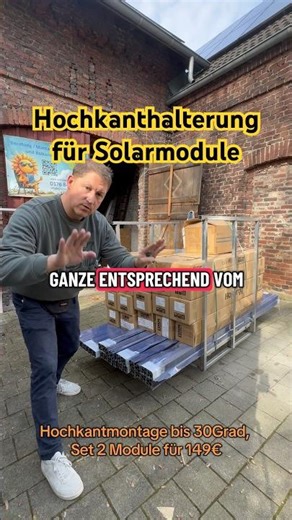 Vertical mounting bracket 30 degrees for solar modules, balcony power plant, photovoltaics