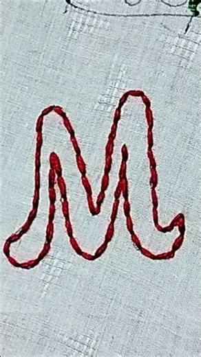Beautiful Hand Embroidery Letter M | Easy Alphabet Stitch Tutorial #Shorts