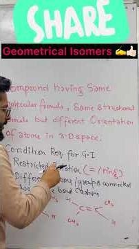 Geometrical Isomers ✍️#isomers#trending #geometry #cis#trans#chemicalbonding #chemistry #easy