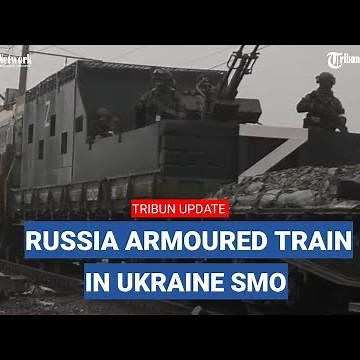 A wheeled fortress tasks of an armoured train of the Russian in Ukraine SMO