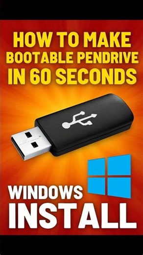 Windows Bootable pendrive just one minute 🔥 #shorts