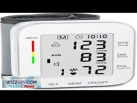 MMIZOO Wrist Blood Pressure Monitor Large LCD Display BP Machine Adjustable Cuff