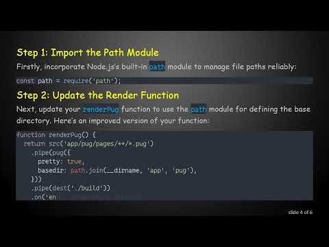 Setting the Home Directory for Pug in Gulp
