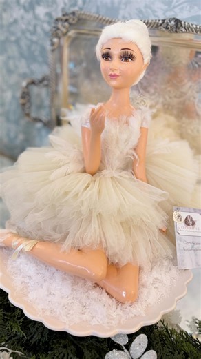 Marie 💋 on Instagram: "Introducing the most beautiful Swan Lake Ballerina, a vision in white collectible doll from @goodwillbelgium graciously sent to me by the ever so fabulous @fabfairytales from the UK. She stole the spotlight, whose presence was the showstopper for my Nutcracker themed table setting during this Holiday Season. 🩰 This exquisitely detailed handcrafted principle dancer ballerina doll is decked out for the performance of a lifetime in an ethereal multi-layered frothy tutu, and