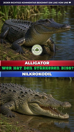 Wer hat den stärkeren Biss? der Alligator oder das Nilkrokodil?