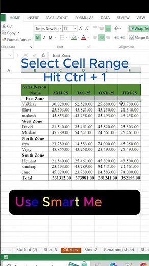 Stop Merging in Excel! Use This Smarter Trick Instead 😲 | Center Across Selection #shorts #excel