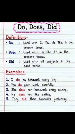 Do, Does & Did