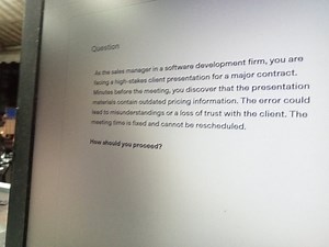 Question As the sales manager in a software development firm, y... | Filo