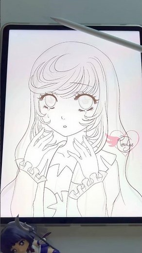 Secret tears 🥲 Personnage original ✍🏻 Comment dessiner une fille manga facile sur iPad 📱🖌️