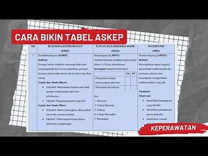 Cara Membuat Tabel ASKEP (Asuhan Keperawatan) - Mahasiswa Keperawatan