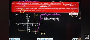 Solve graphically the pair of equations:  x = 3  and  y = -4 .... | Filo