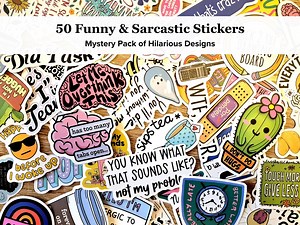Funny Sarcastic Sticker Bundle | Fun Sticker Packs | Waterproof Sticker Bundle | Humorous Stickers | Funny Stickers | Kindle Laptop Stickers - Etsy