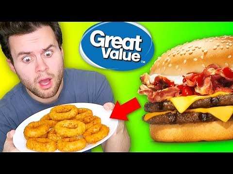 Trying Walmart's Cheeseburger FILLED Onion Rings! - Great Value Frozen Food Review!