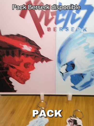 Le pack Berserk est enfin disponible avec la double décoration les deux portes clé et les deux marques pages , sur 3dnosekai.com ou direct sur mon tiktok shop depuis mon profil #guts #griffith #berserk #decor #anime