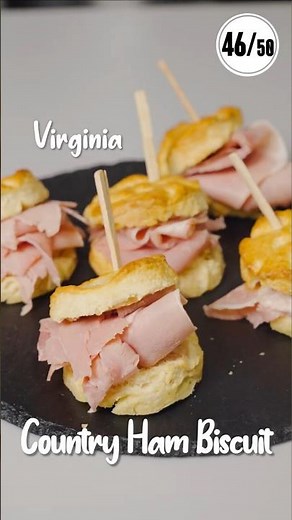 [46/50 Virginia] Country Ham Biscuits Recipe #cookingathome #foodie #mukbang #simplerecipe #fyp