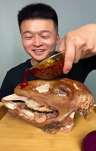 71K views · 1.3K reactions | Foods News, Eating yummy sheep head with spicy sauce, fried chicken thigh, hot dog and noodles | Foods News | Facebook