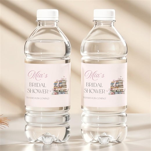 New Chapter Begins Bridal Shower Water Bottle Labels, Wildflower Storybook Theme Decor (digital Download) - Etsy