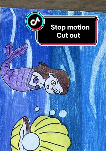 Stop Motion cut out #mermeid #sirens #stopmotion #cutoutanimation