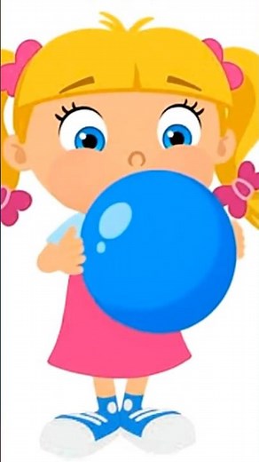 Annie from Little Einsteins blowing a humongous blue balloon