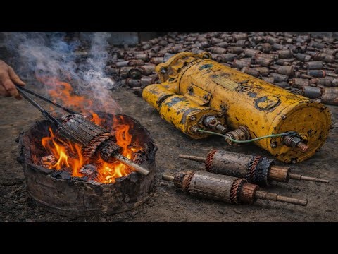 Unbelievable Armature Rewinding! Caterpillar Starter Motor Armature Rebuilding