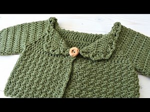How to crochet a warm children's sweater / cardigan - The Olive Sweater
