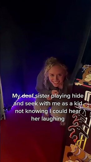 Deaf sister playing hide and seek