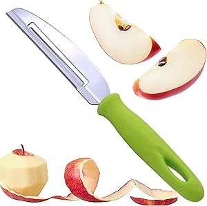 Fruit Peeler Cutter Vegetable Knife Double Blade Stainless Steel for Kitchen/Cut Slice and Peeling Knives for Chef 4 inches (Double Blade Green)