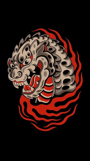 Godzilla Traditional Tattoo Art in Digital Format