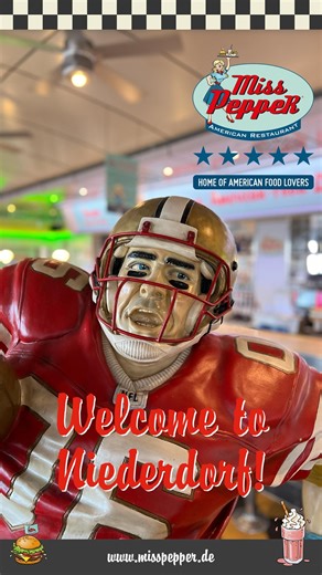 ✨ Welcome to Miss PeppeR Niederdorf! 🇺🇸 Erlebe echtes American Diner Feeling & Food – direkt hier bei uns! 🍔🥤 Ob Frühstück, Mittag, Abendessen oder ein spontaner Shake-Stopp – bei Miss PeppeR bist du immer willkommen! ❤️ Schau vorbei – wir freuen uns auf deinen Besuch! 😉 #MissPeppeR #AmericanDiner #FoodLovers #Niederdorf #DinerFeeling | Miss Pepper American Restaurant