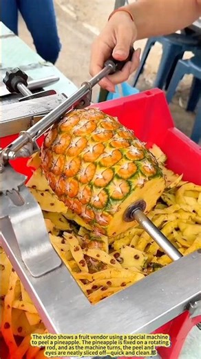 Super Satisfying Pineapple Peeling Machine!