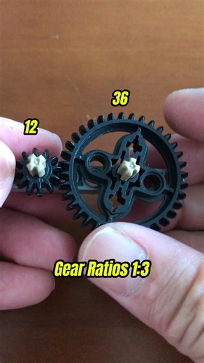 Gear ratios 1:3, (12:36) #lego #ev3 #bricks #brick #gearratio #1v3