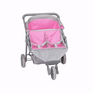 Badger Basket Trek 3-Wheel Folding Twin Doll Jogging Stroller for 18 inch Dolls - Pink/Gray - Walmart.com