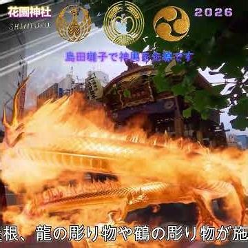 令和８年 神輿ヒーロー〈 391 〉 花園神社 例大祭 昭和60年のお囃子山車｜島田囃子を乗せて宮神輿を先導し｜新宿燃ゆ・二年に一度の本社神輿と雷電神輿町内渡御｜ド迫力 。